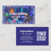 Blauw Glitter Opal Visitekaartje (Voorkant / Achterkant)