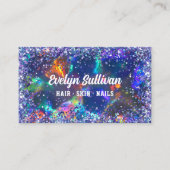 Blauw Glitter Opal Visitekaartje (Voorkant)