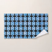 Blauw Glitter Overlappend Diamantpatroon Bad Handdoek (Handdoek)
