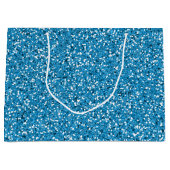 Blauw glitter Pattern-achtig Large Cadeautasje (Voorkant)