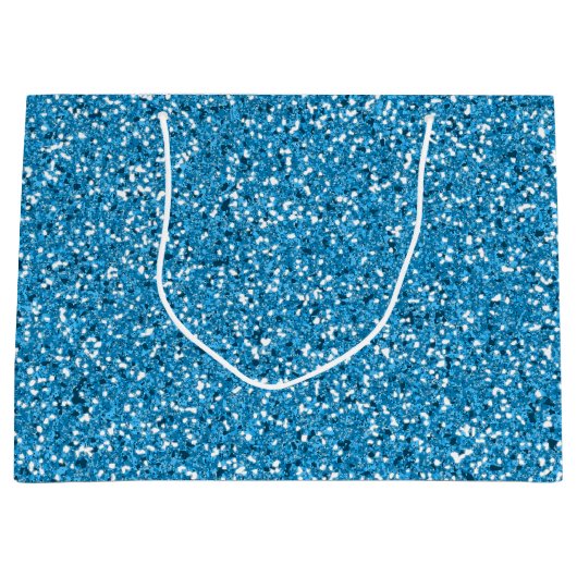 Blauw glitter Pattern-achtig Large Cadeautasje (Voorkant)