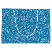 Blauw glitter Pattern-achtig Large Cadeautasje (Achterkant)