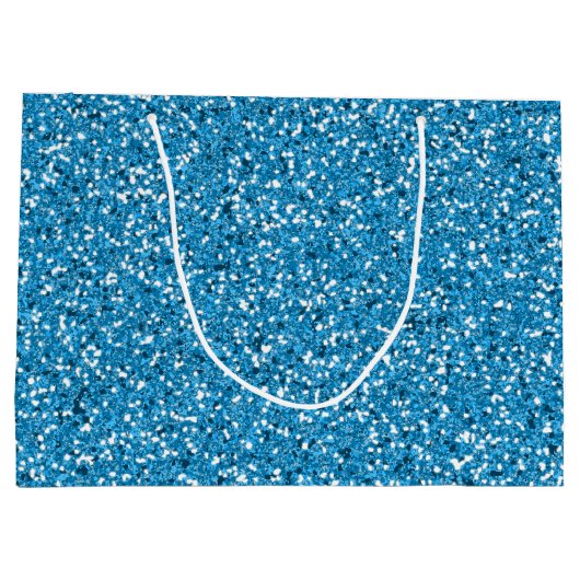 Blauw glitter Pattern-achtig Large Cadeautasje (Achterkant)