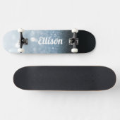 Blauw glitter persoonlijk skateboard (Horizontaal)