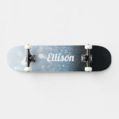 Blauw glitter persoonlijk skateboard (Horizontaal)