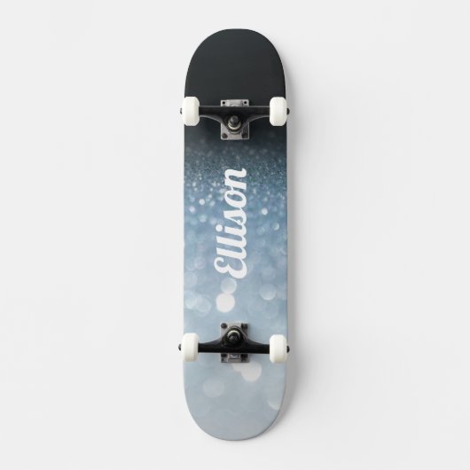 Blauw glitter persoonlijk skateboard (Voorkant)