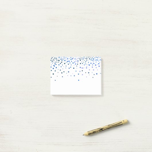 Blauw glitter post-it® notes (Op bureau)
