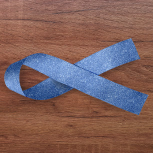 Blauw glitter satijnen lint