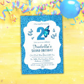 Blauw glitter schattig levendig sprankelend 2e ver kaart