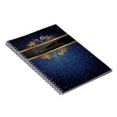 Blauw Glitter Sequin Disco Glitz Spiral Notitieboe Notitieboek (Rechterzijde)