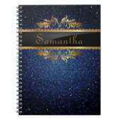 Blauw Glitter Sequin Disco Glitz Spiral Notitieboe Notitieboek (Voorkant)