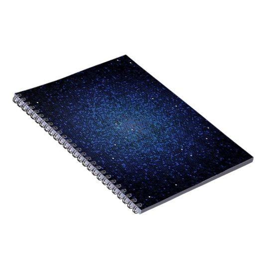 Blauw Glitter Sequin Disco Glitz Spiral Notitieboe Notitieboek (Rechterzijde)
