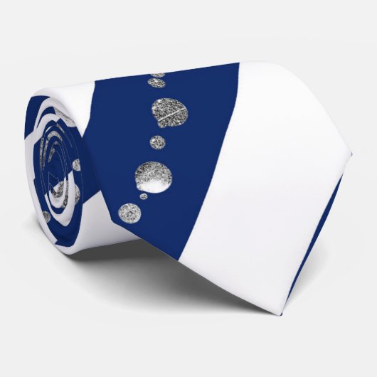 Blauw glitter stropdas (Opgerold)