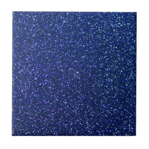 Blauw glitter tegeltje