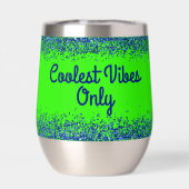 Blauw Glitter & Tekst op Groen- alleen Coolste Vib (Achterkant)