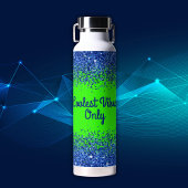 Blauw Glitter & Tekst op Groen- alleen Coolste Vib Waterfles