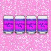 Blauw Glitter & Tekst op Roze - Coolest Vibes Only Blikvorm Glas