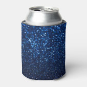 Blauw Glitter Textuur Feestelijke Sprankel Blikjeskoeler (Blikje Voorkant)