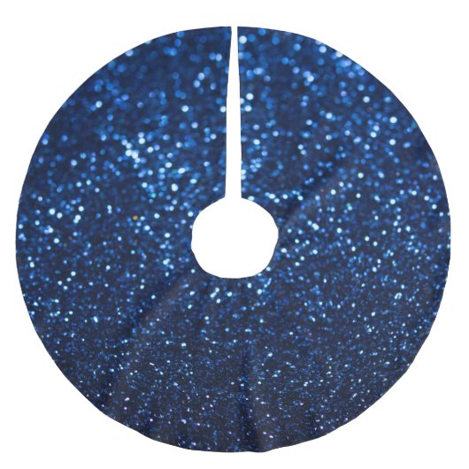 Blauw Glitter Textuur Feestelijke Sprankel Kerstboom Rok (Voorkant)