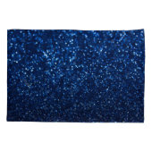 Blauw Glitter Textuur Feestelijke Sprankel Kussensloop (Achterkant)