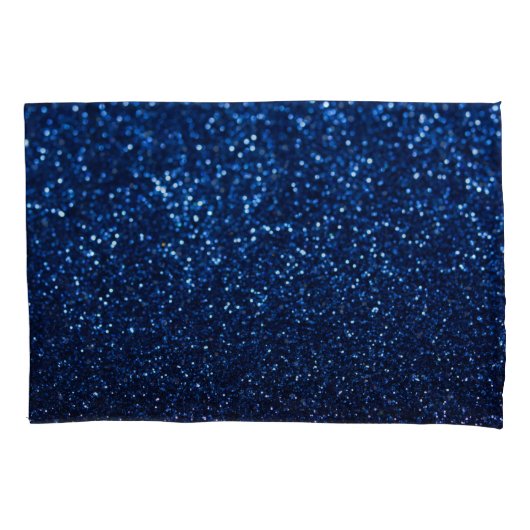 Blauw Glitter Textuur Feestelijke Sprankel Kussensloop (Voorkant)