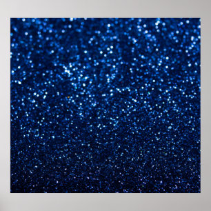 Blauw Glitter Textuur Feestelijke Sprankel Poster