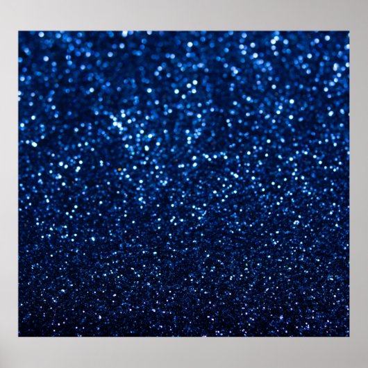 Blauw Glitter Textuur Feestelijke Sprankel Poster (Voorkant)