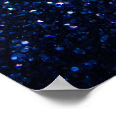 Blauw Glitter Textuur Feestelijke Sprankel Poster (Hoek)