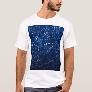 Blauw Glitter Textuur Feestelijke Sprankel T-shirt