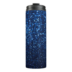 Blauw Glitter Textuur Feestelijke Sprankel Thermosbeker