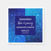 Blauw Glitter Verloofdfeestje  Servet (Voorkant)