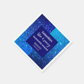 Blauw Glitter Verloofdfeestje  Servet (Hoek)