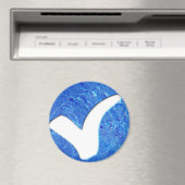 Blauw Glitter vinkje schrijfsymbool Magneet (Insitu (Vaatwasser))