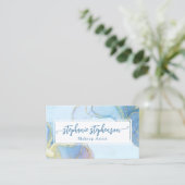 Blauw Glitter Waterverf Mode Stylist Modern Visitekaartje (Staand voorkant)