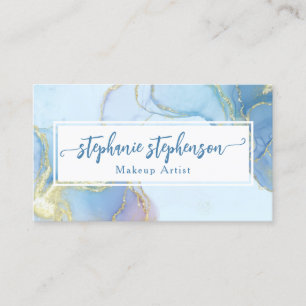 Blauw Glitter Waterverf Mode Stylist Modern Visitekaartje