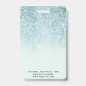 Blauw Glitter Werknemer- of Stylist-ID Badge (Achterkant)