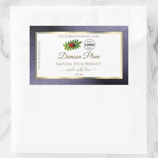 Blauw Glitter White Gold Product Label Ladybug Log (Tas)