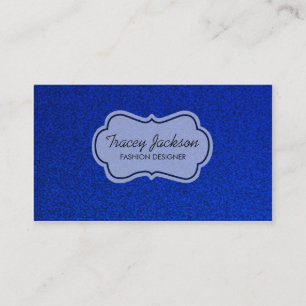 Blauw glitter wit label aangepaste visitekaartjes