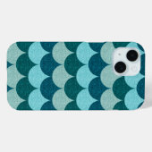 Blauw Glitterend Zeemeermin Schubben Patroon Case-Mate iPhone Case (Achterkant (horizontaal))