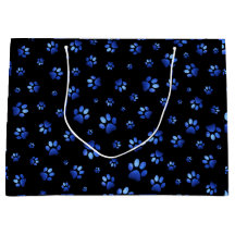 Blauw glitterende hondenpoot patroon 