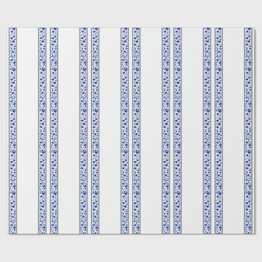 Blauw glitterhart cadeaupapier (Vlak)