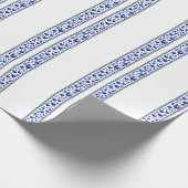 Blauw glitterhart cadeaupapier (Hoek)