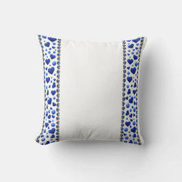 Blauw glitterhart kussen