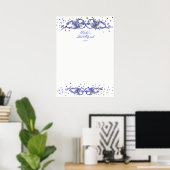 Blauw glitters, Bat Mitzvah, op maat, Aanmelding Poster (Thuiskantoor)