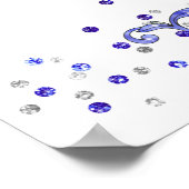 Blauw glitters, Bat Mitzvah, op maat gemaakt, aanm Poster (Hoek)