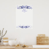 Blauw glitters, Bat Mitzvah, op maat gemaakt, aanm Poster (Keuken)