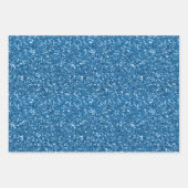 Blauw glitterscript inpakpapier vel (Voorkant 2)