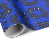 Blauw Glittery Leopard Patroon Cadeaupapier (Rol Hoek)