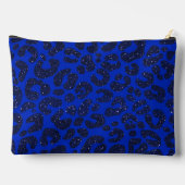 Blauw Glittery Leopard Patroon Etui (Achterkant)