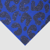 Blauw Glittery Leopard Patroon Tissuepapier (Detail)